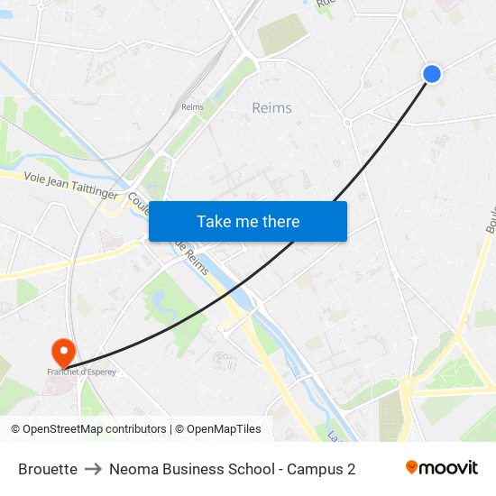 Brouette to Neoma Business School - Campus 2 map