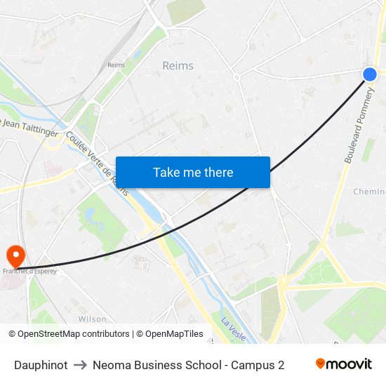 Dauphinot to Neoma Business School - Campus 2 map
