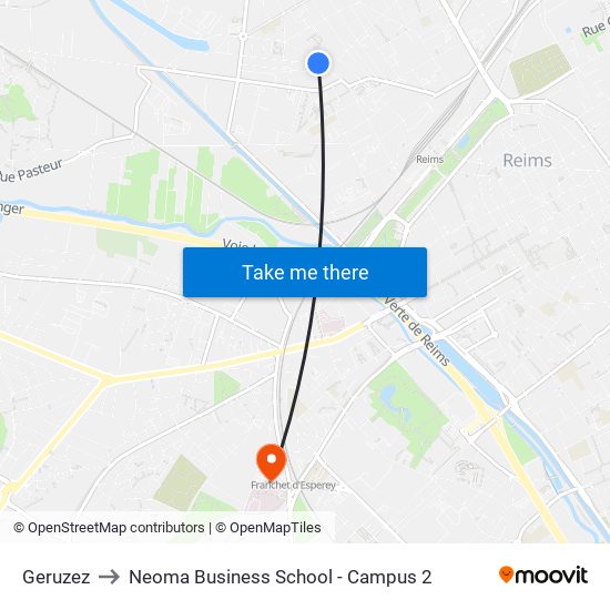 Geruzez to Neoma Business School - Campus 2 map