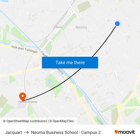 Jacquart to Neoma Business School - Campus 2 map