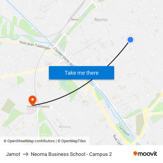 Jamot to Neoma Business School - Campus 2 map