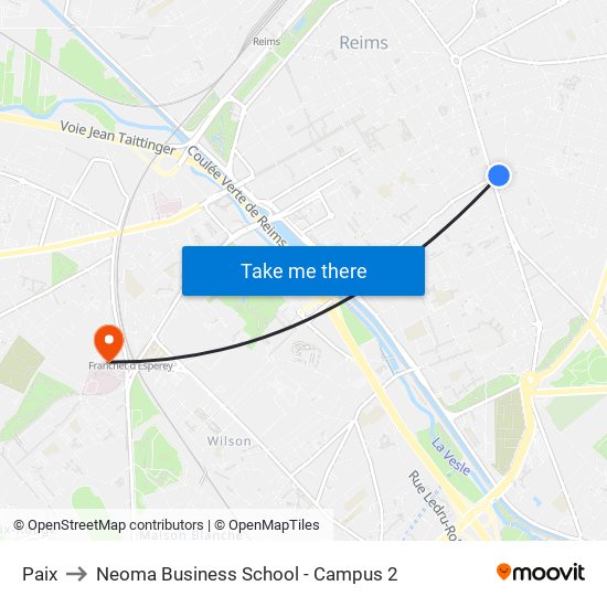 Paix to Neoma Business School - Campus 2 map