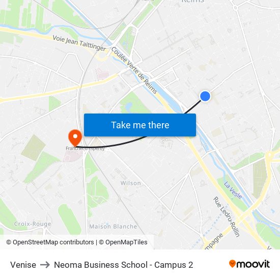 Venise to Neoma Business School - Campus 2 map