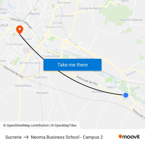 Sucrerie to Neoma Business School - Campus 2 map
