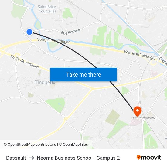 Dassault to Neoma Business School - Campus 2 map