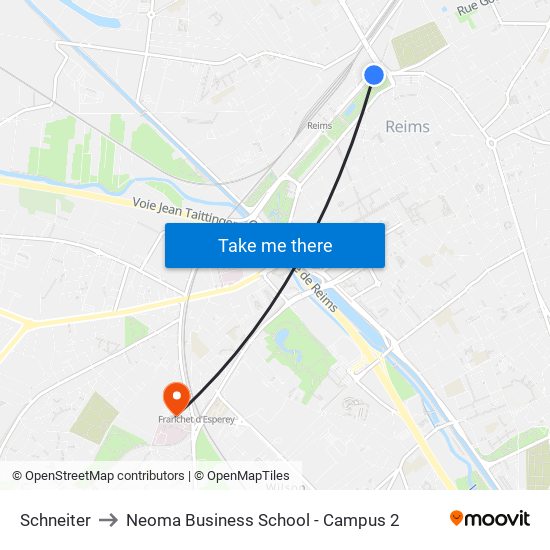 Schneiter to Neoma Business School - Campus 2 map