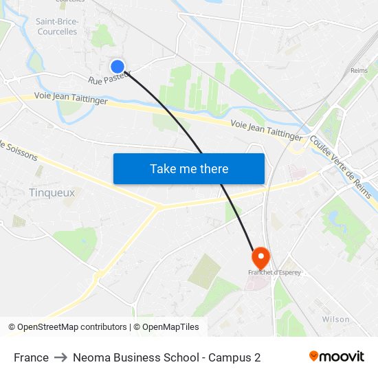 France to Neoma Business School - Campus 2 map