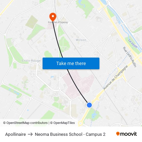 Apollinaire to Neoma Business School - Campus 2 map