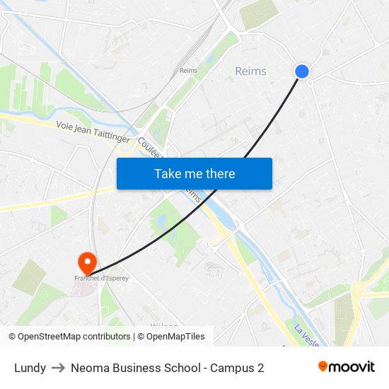 Lundy to Neoma Business School - Campus 2 map