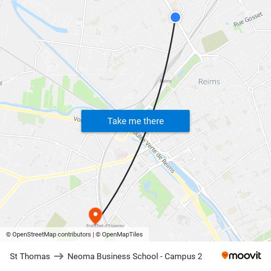 St Thomas to Neoma Business School - Campus 2 map