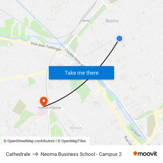 Cathedrale to Neoma Business School - Campus 2 map