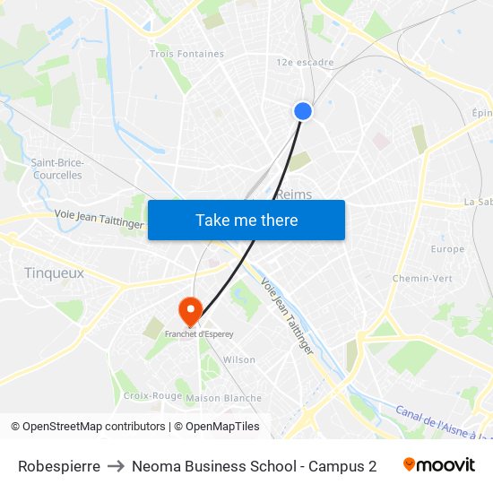 Robespierre to Neoma Business School - Campus 2 map