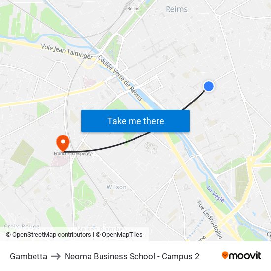 Gambetta to Neoma Business School - Campus 2 map