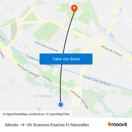 Allende to Ufr Sciences Exactes Et Naturelles map