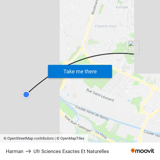 Harman to Ufr Sciences Exactes Et Naturelles map