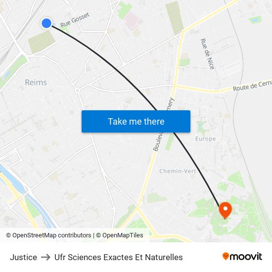 Justice to Ufr Sciences Exactes Et Naturelles map
