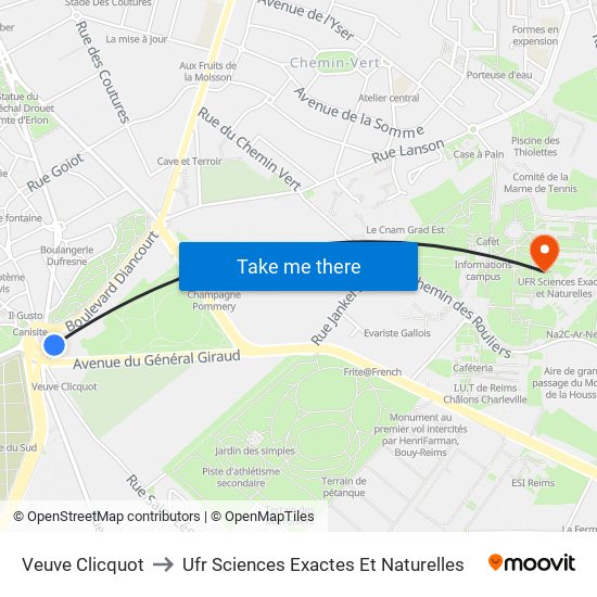 Veuve Clicquot to Ufr Sciences Exactes Et Naturelles map