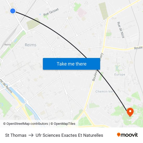 St Thomas to Ufr Sciences Exactes Et Naturelles map