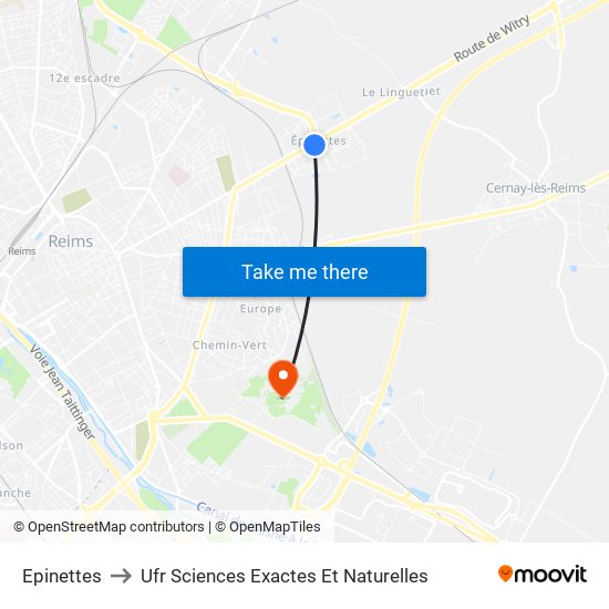 Epinettes to Ufr Sciences Exactes Et Naturelles map