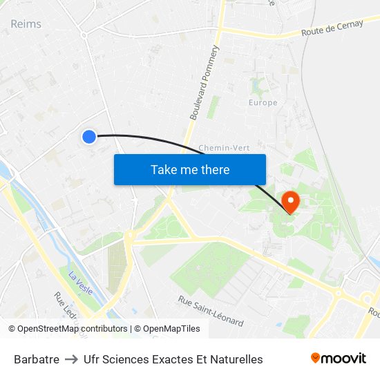 Barbatre to Ufr Sciences Exactes Et Naturelles map