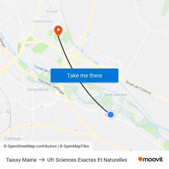 Mairie to Ufr Sciences Exactes Et Naturelles map