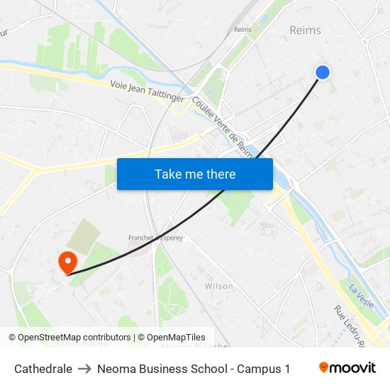 Cathedrale to Neoma Business School - Campus 1 map