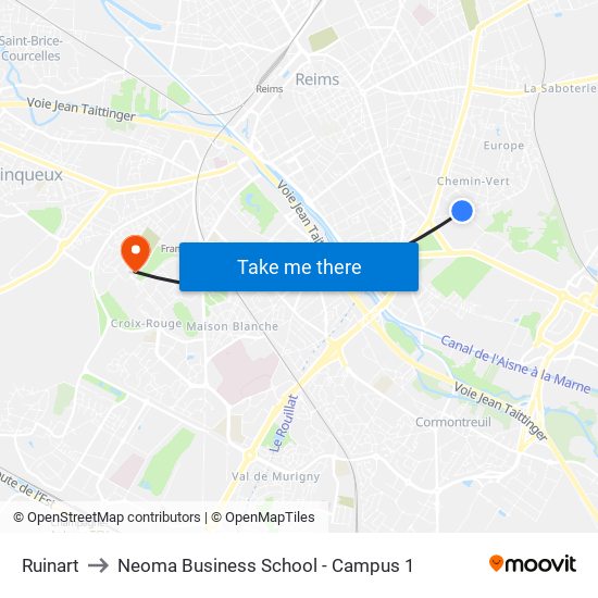 Ruinart to Neoma Business School - Campus 1 map