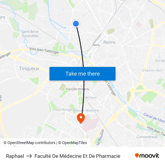 Raphael to Faculté De Médecine Et De Pharmacie map