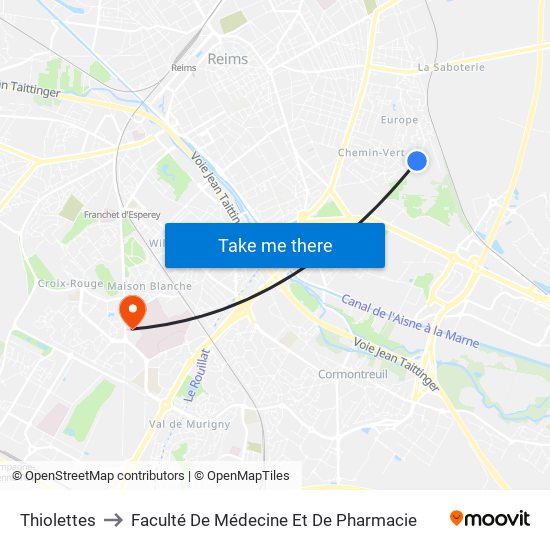 Thiolettes to Faculté De Médecine Et De Pharmacie map