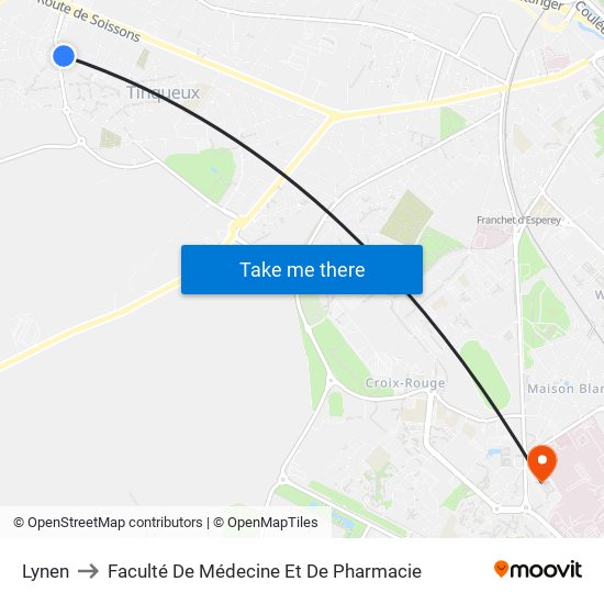 Lynen to Faculté De Médecine Et De Pharmacie map