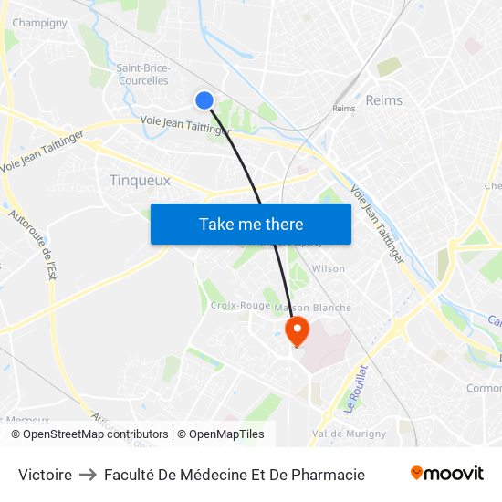 Victoire to Faculté De Médecine Et De Pharmacie map