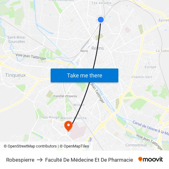 Robespierre to Faculté De Médecine Et De Pharmacie map