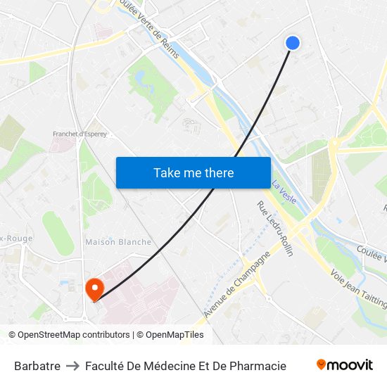 Barbatre to Faculté De Médecine Et De Pharmacie map