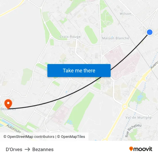 D'Orves to Bezannes map