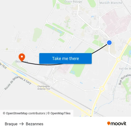 Braque to Bezannes map