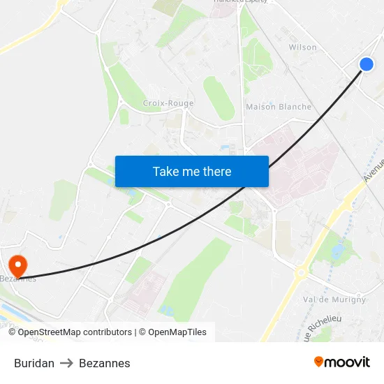 Buridan to Bezannes map