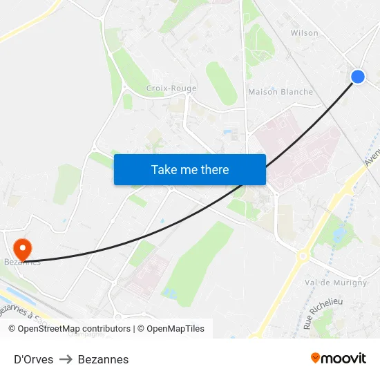 D'Orves to Bezannes map