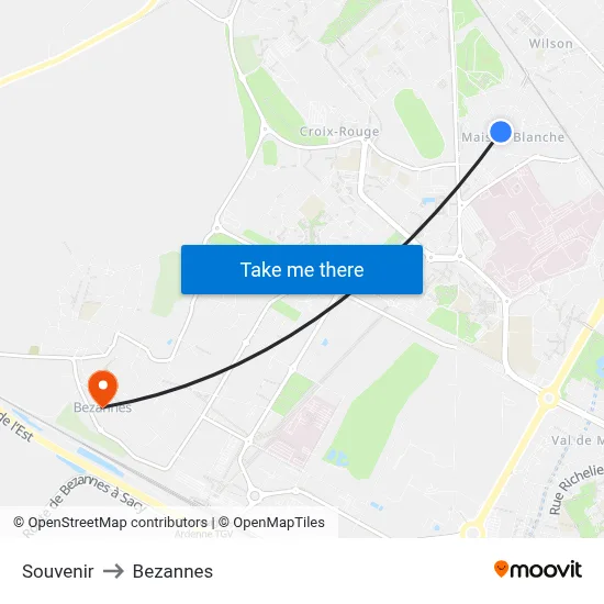 Souvenir to Bezannes map