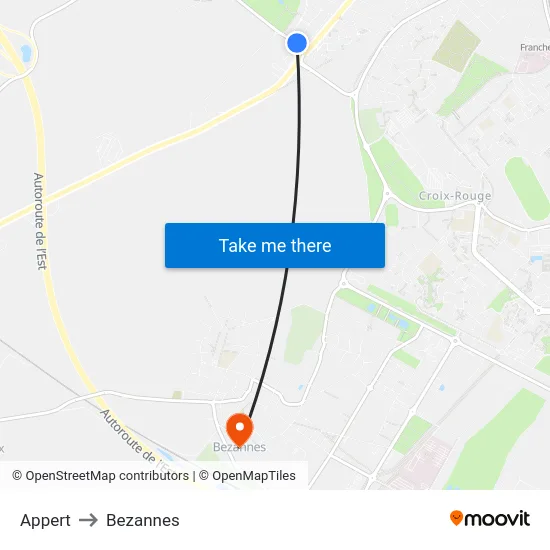 Appert to Bezannes map