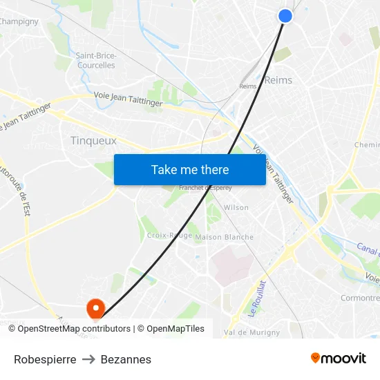 Robespierre to Bezannes map