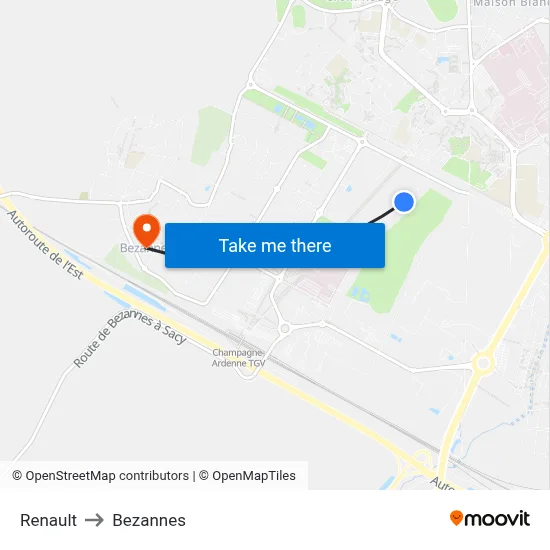 Renault to Bezannes map