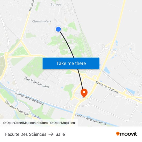 Faculte Des Sciences to Salle map