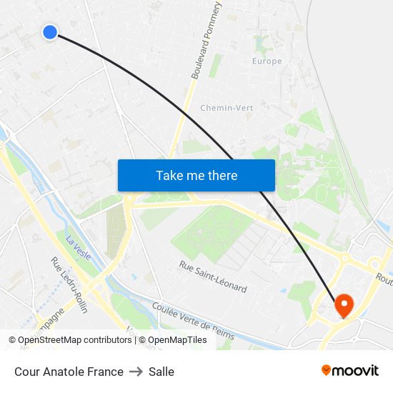 Cour Anatole France to Salle map