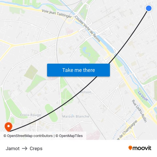 Jamot to Creps map