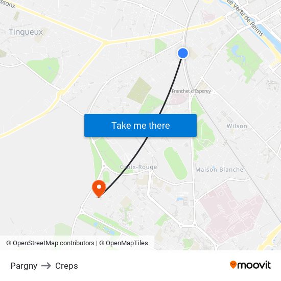 Pargny to Creps map