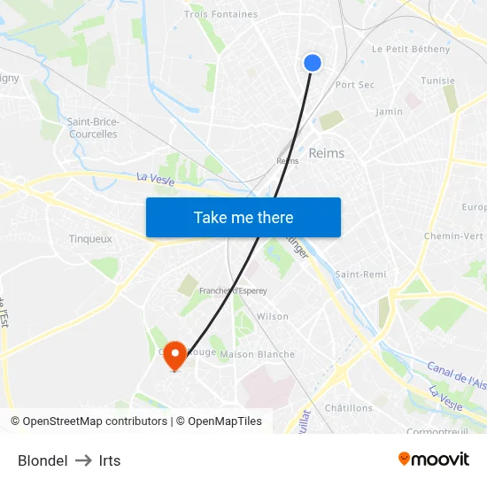 Blondel to Irts map