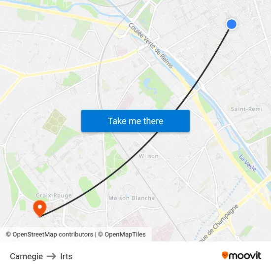 Carnegie to Irts map