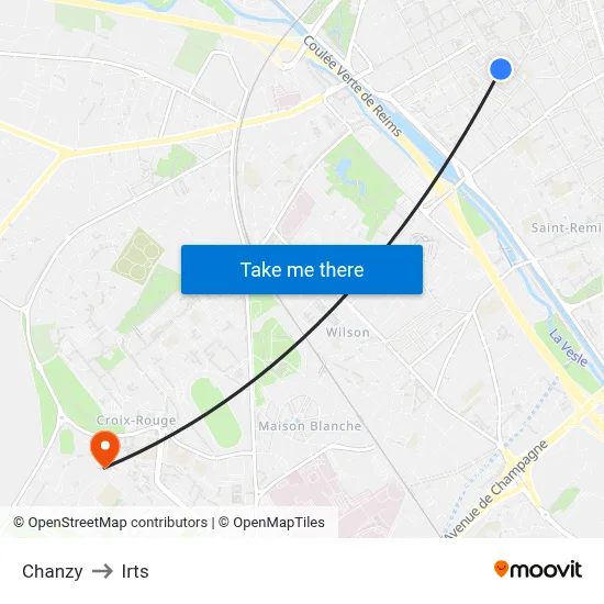 Chanzy to Irts map