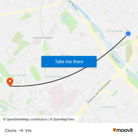 Clovis to Irts map