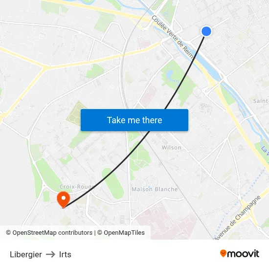 Libergier to Irts map